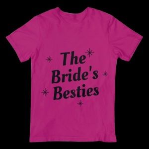 The Bride's Bestie's Tee Shirt, Bride Tee, Bachelorette Party, Charity Pink